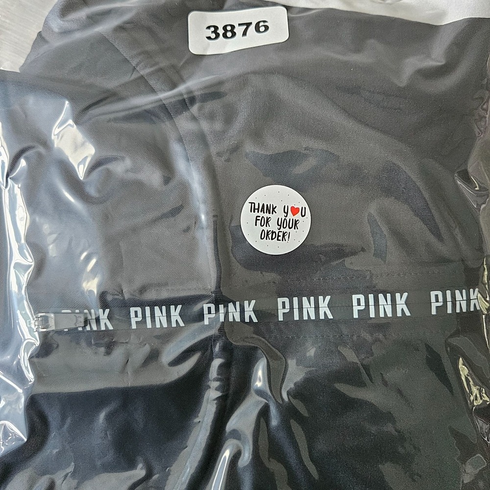 Victorias Secret Pink Womens Half Zip Pullover Long Sleeve Black Size L Athletic - Picture 10 of 12